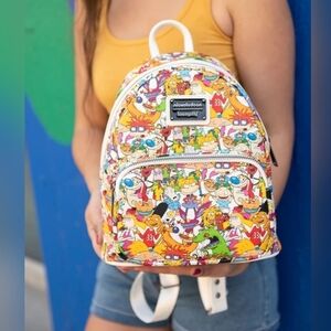 Loungefly Nickelodeon Nick Rewind Gang Allover Print Mini Backpack